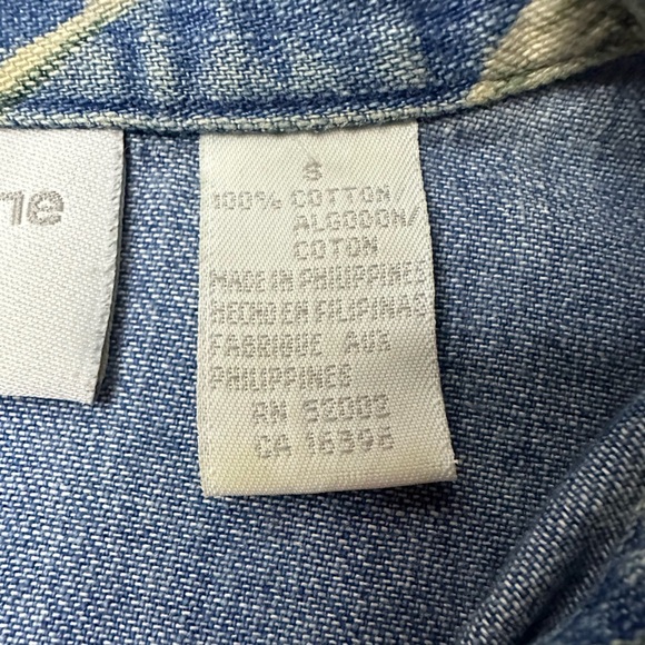 Liz Claiborne Lizwear Jeans Vintage Y2K Denim Floral Button Down - Picture 10 of 10